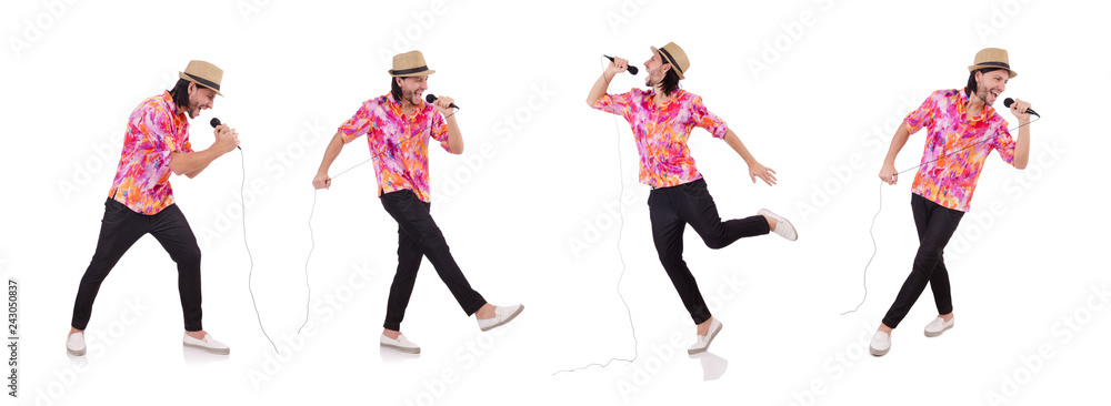 Fototapeta premium Man in colourful shirt isolated on white