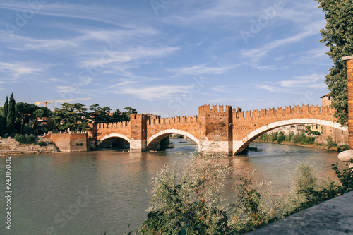 bridge over the river verona italy