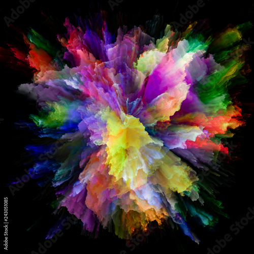 Artificial Colorful Paint Splash Explosion