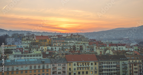 Sunset view on Buda from the Buda castle