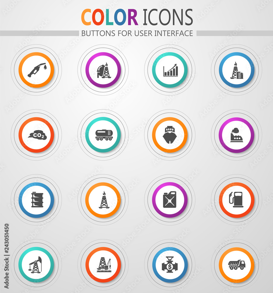 Extraction of oil icons set Extraction of oil icons set