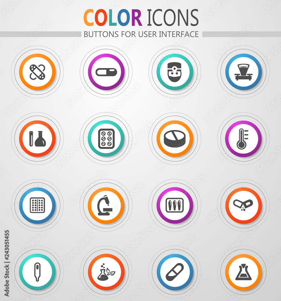 Faculty of biology icons set Faculty of biology icons set