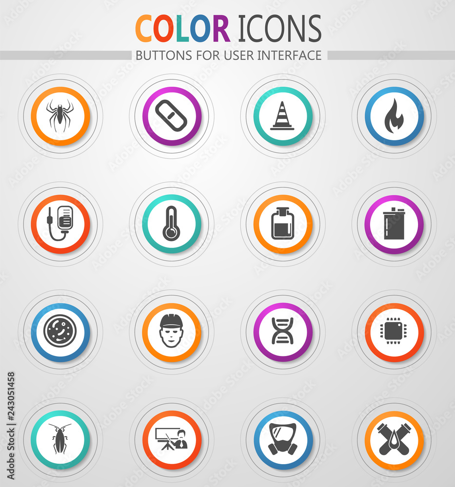 Faculty of biology icons set Faculty of biology icons set