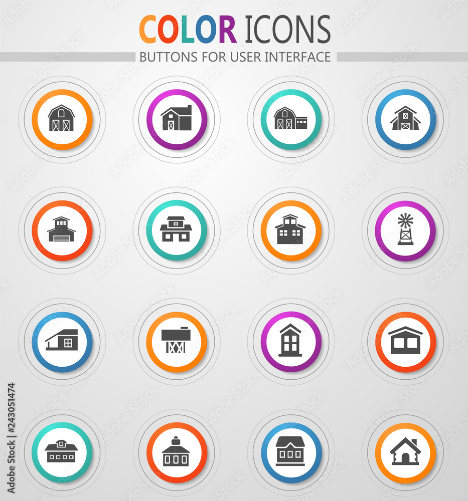 farm building icon set farm building icon set