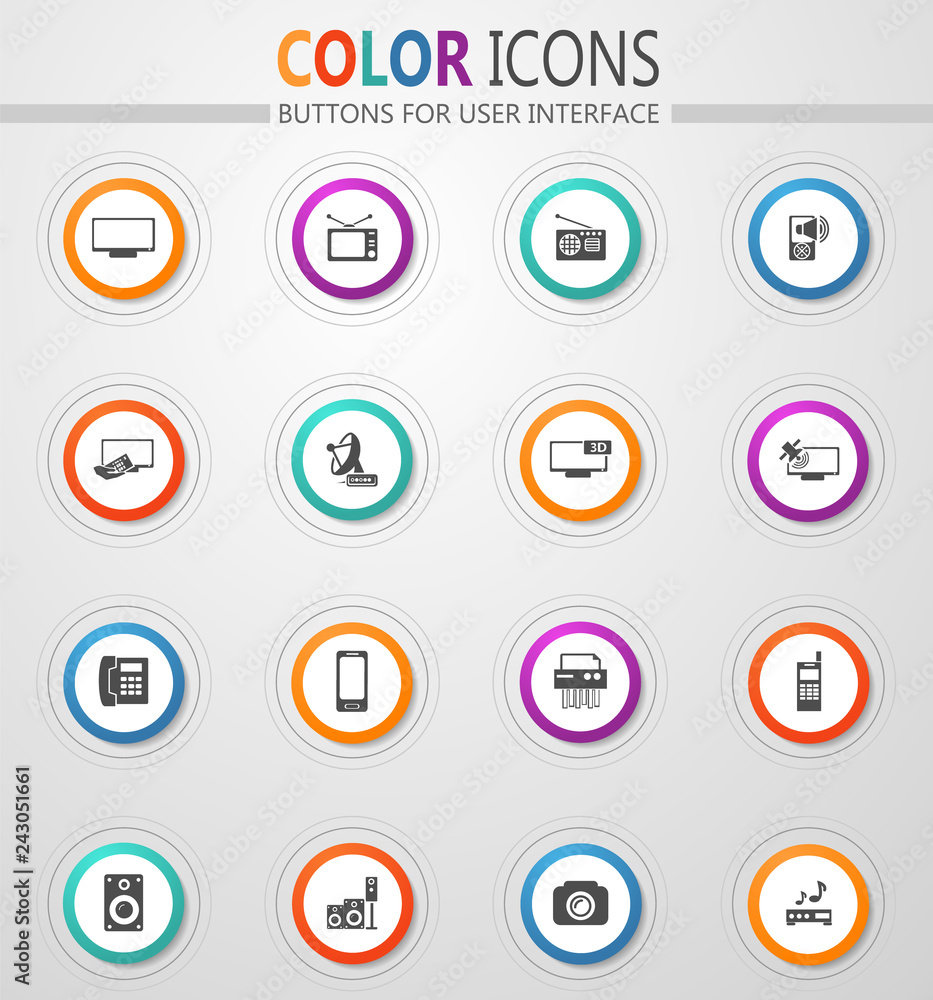 Home appliances icons set Home appliances icons set