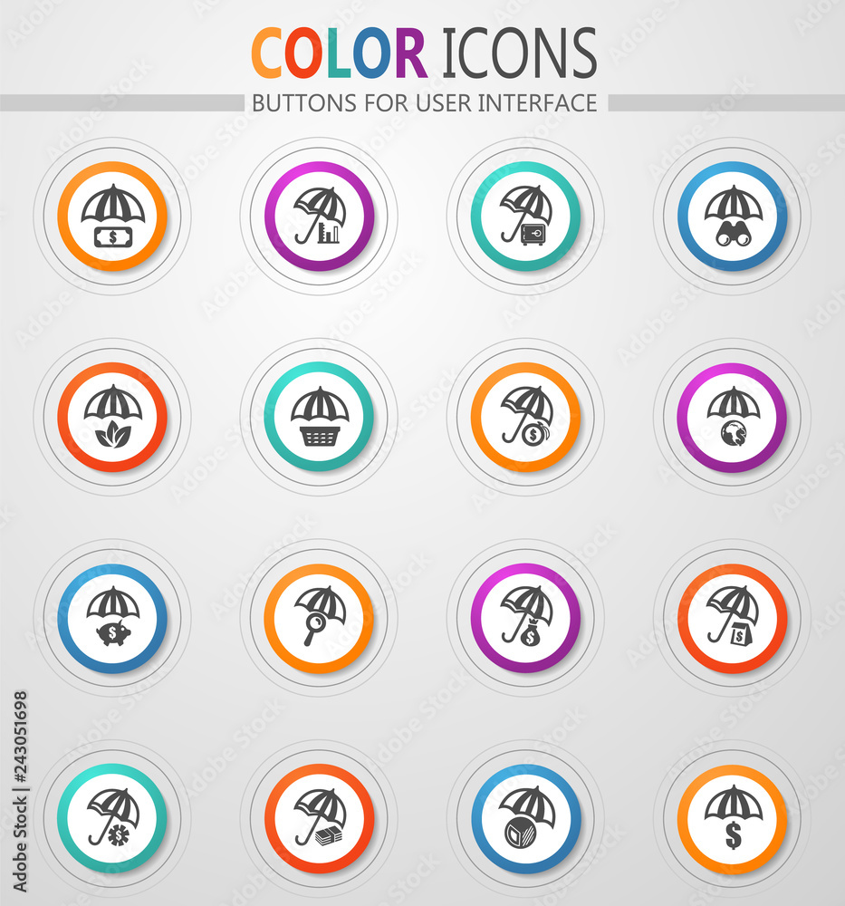 Insurance icons set Insurance icons set
