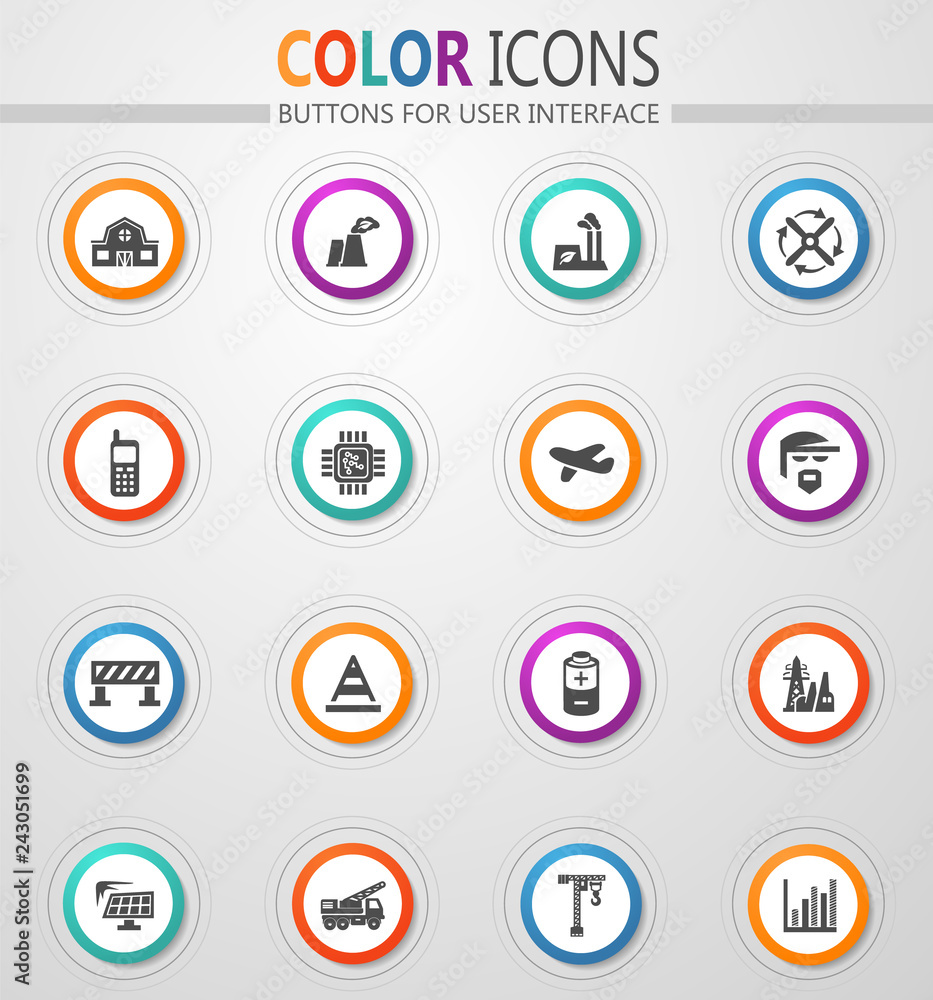 Industry icons set Industry icons set