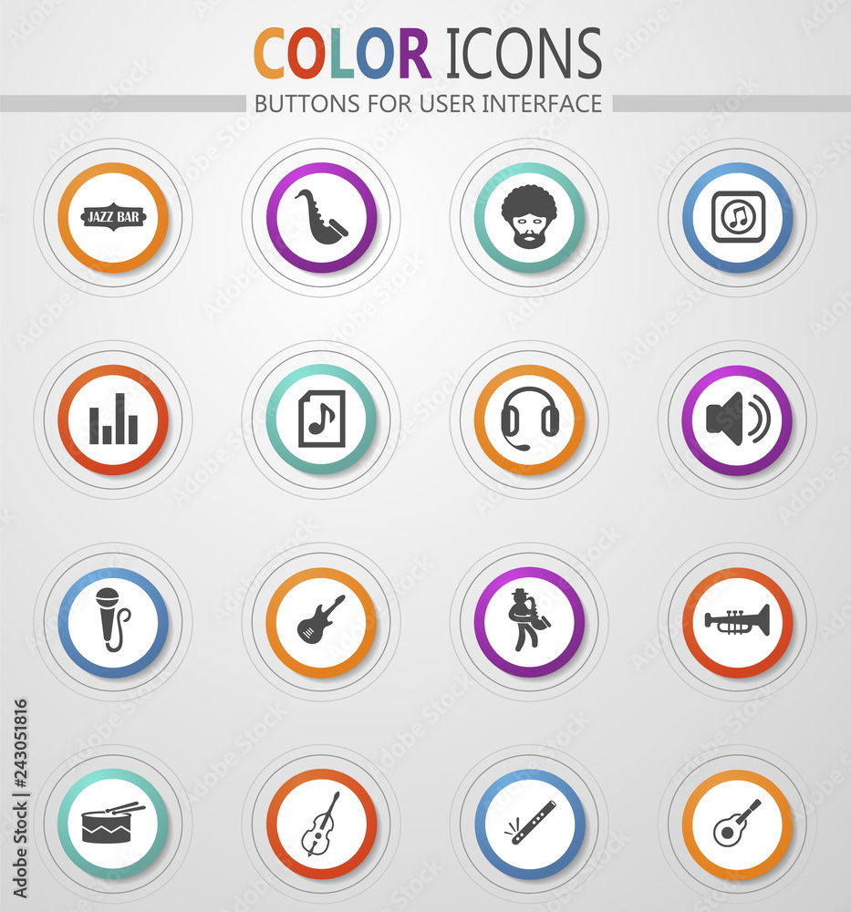 Jazz and Blues icons set Jazz and Blues icons set