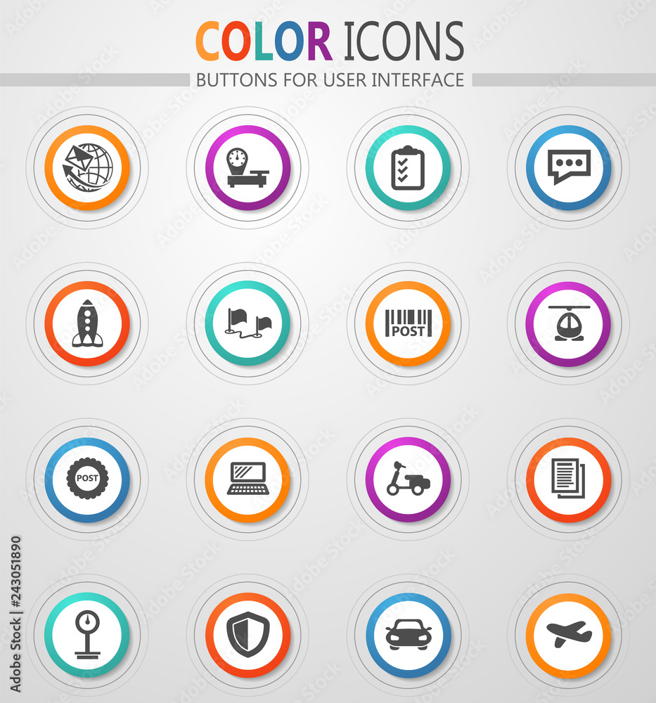 Post service icons set Post service icons set