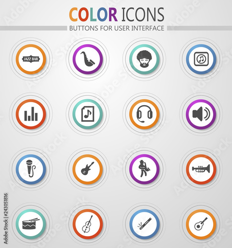 Jazz and Blues icons set