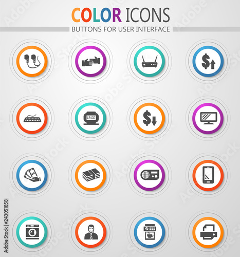 Pawn shop icons set