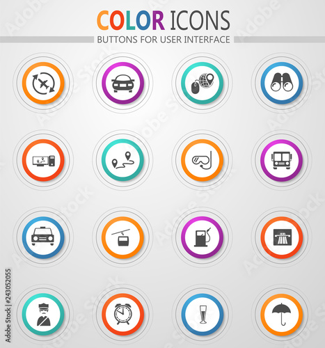 Travel icons set