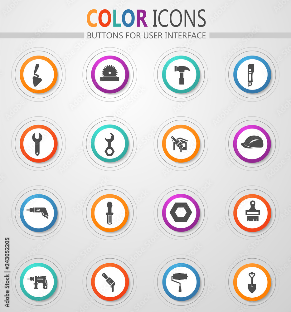 Work tools icons set Work tools icons set