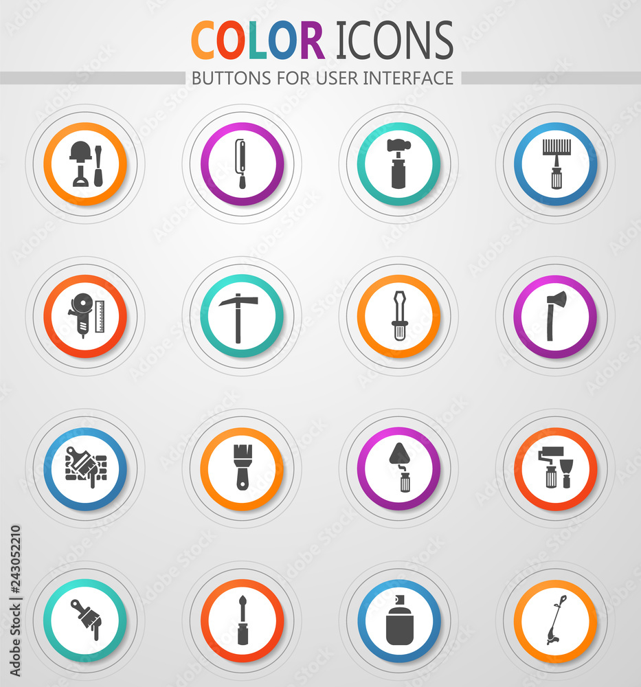 Work tools icons set Work tools icons set