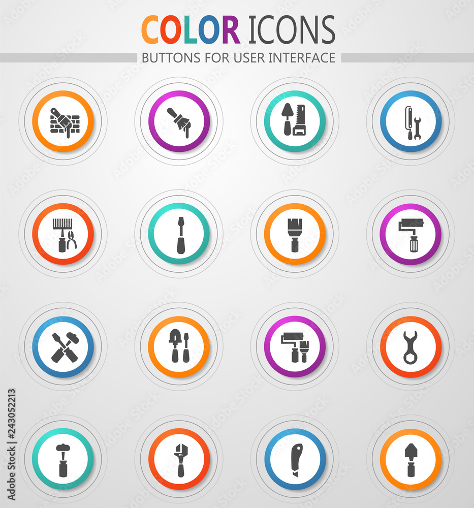 Work tools icons set Work tools icons set