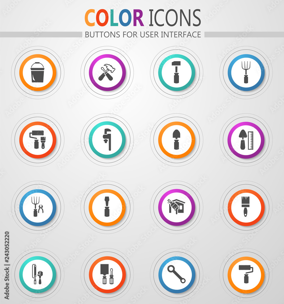 Work tools icons set Work tools icons set