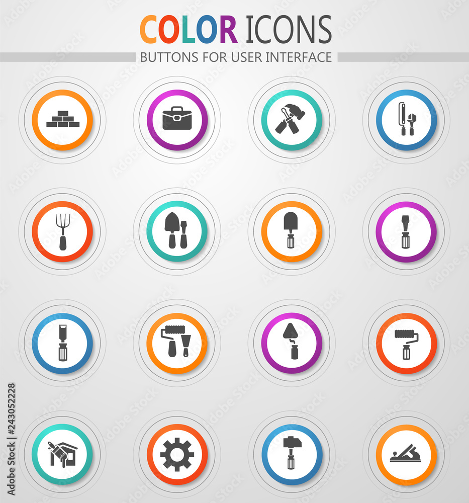 Work tools icons set Work tools icons set
