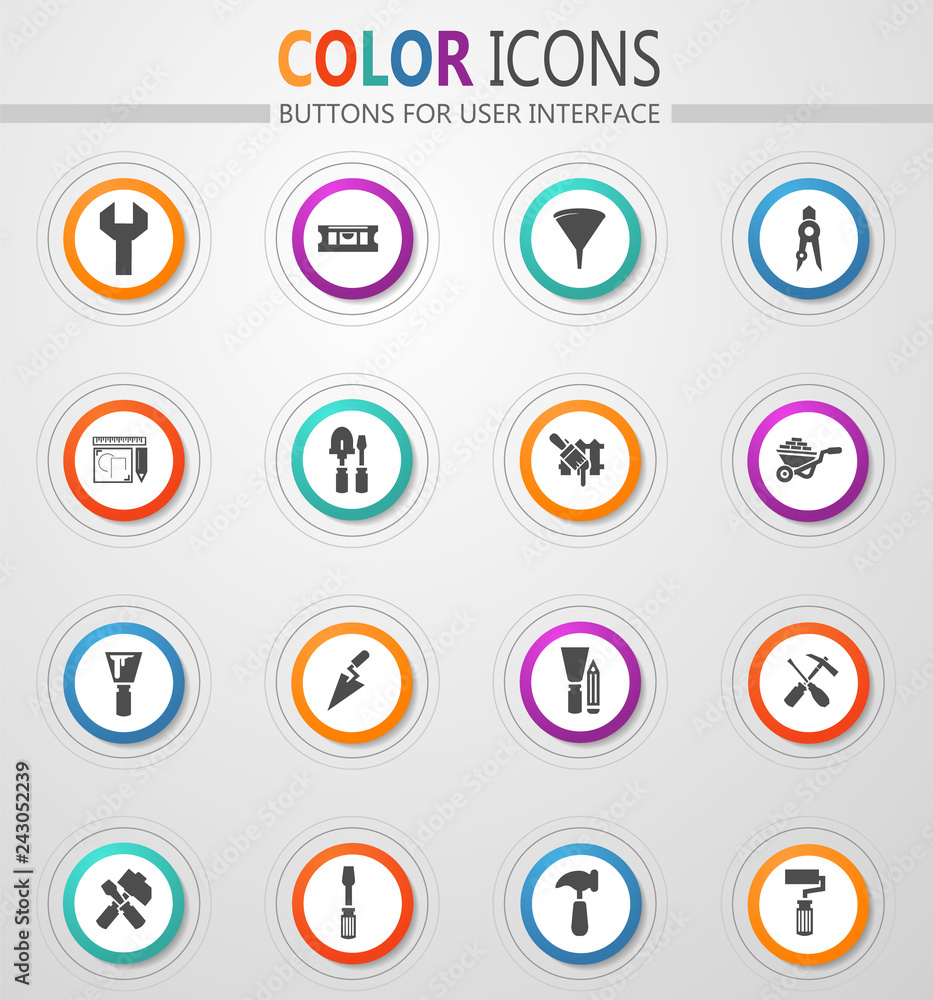 Work tools icons set Work tools icons set