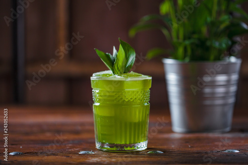 Cuadro en lienzo Image of colorfull coctails in the bar, menu for restaurant, mixology concept