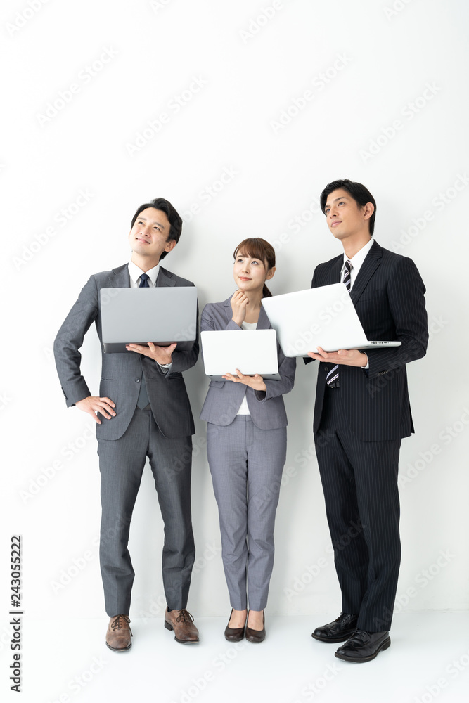portrait of asian businessgroup on white background portrait of asian businessgroup on white background
