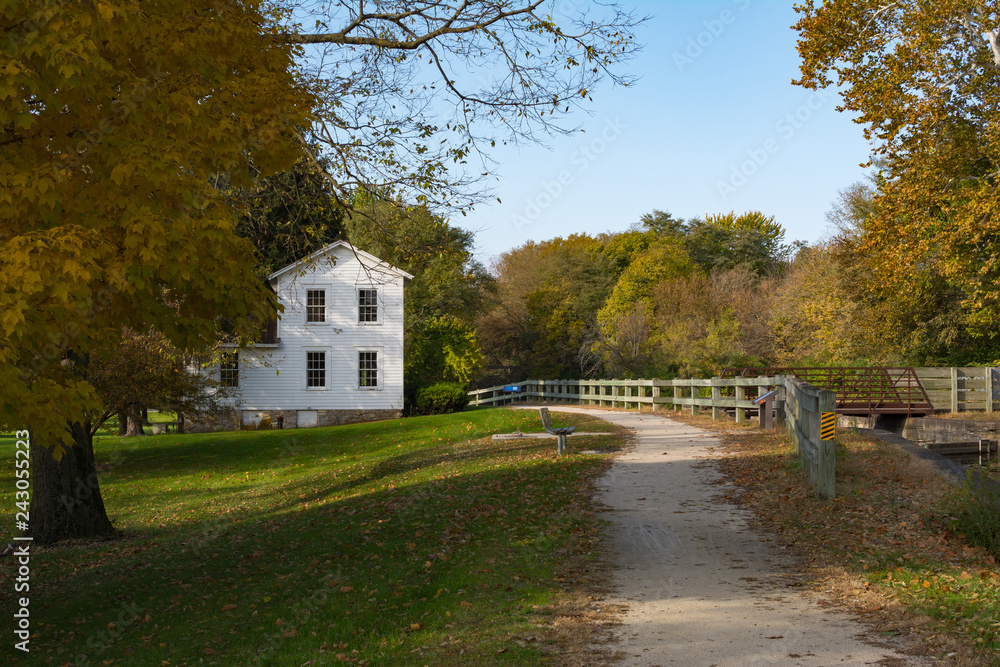 Autumn/ Fall along the historic I & M Canal. Channahon, Illinois, USA