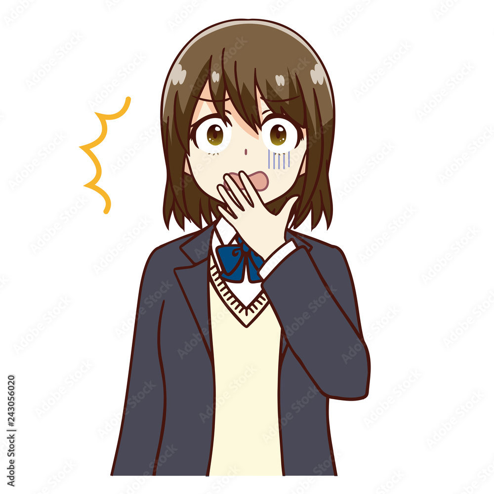 女子　学生　ショック　ビックリ