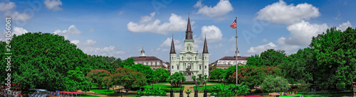 Panoramic view of Jackson Square in New Orleans, Louisiana, USA