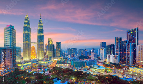 Kuala Lumper skyline at twilight