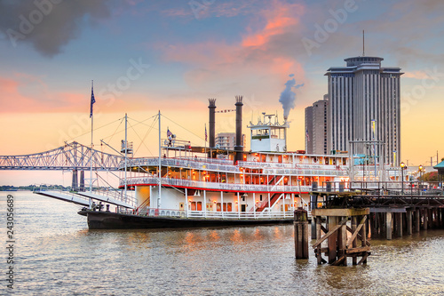 New Orleans paddle steamer in Mississippi river in New Orleans photo