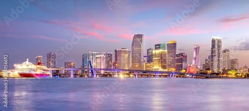 Miami city skyline panorama at twilight © f11photo