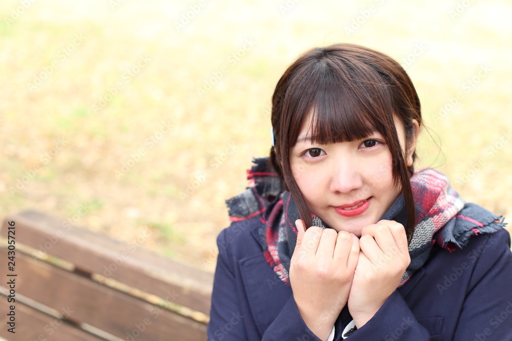 紺ブレザーの学生 立冬 紺ブレザーの学生 立冬