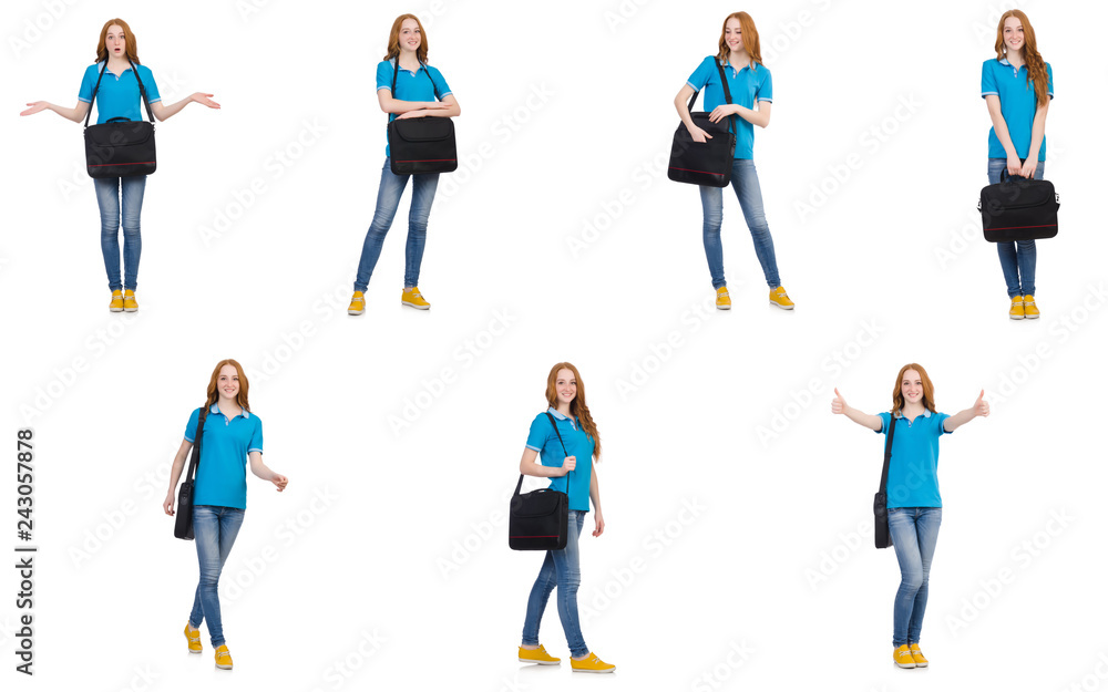 Young student isolated on white Young student isolated on white