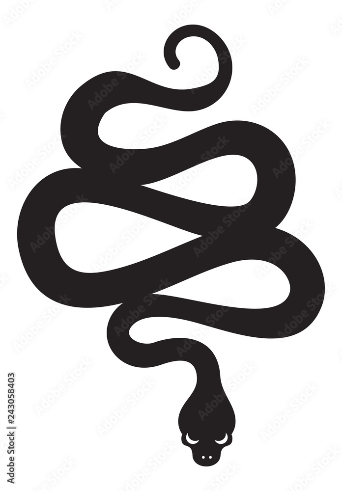 Obraz premium Black snake silhouette