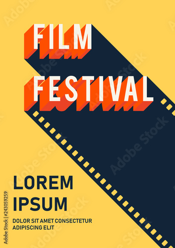 Movie and film poster design template background modern vintage retro style