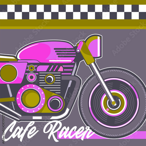 vintage motorcycle labels  badges and design elements  racer  print and banner  emblem  - Vector