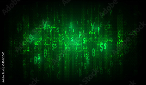 Money transfer. Global Currency. Stock Exchange. Stock vector illustration.