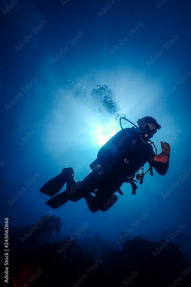 Diver under the sun