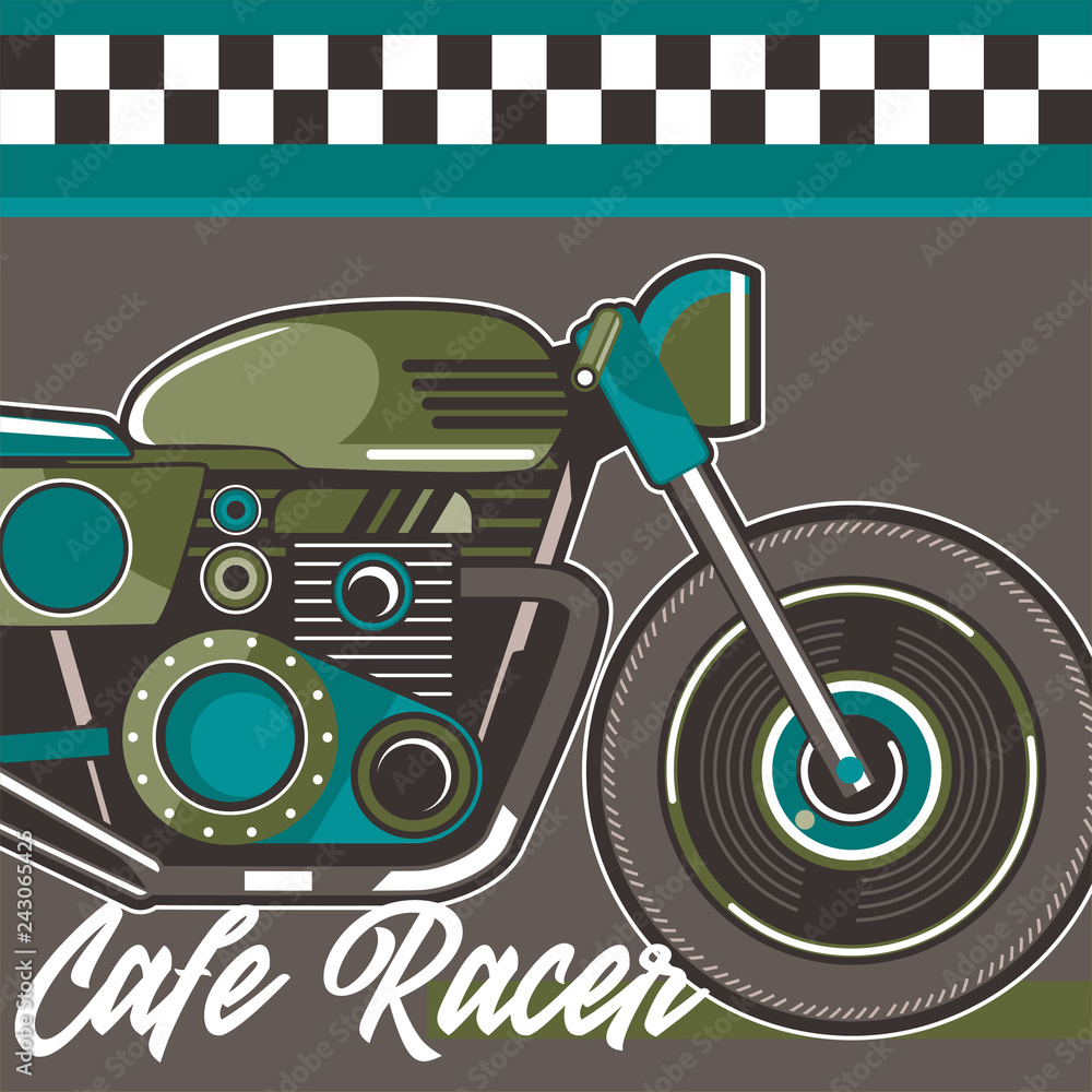 Fototapeta premium motorcycle cafe race illustration - Vector