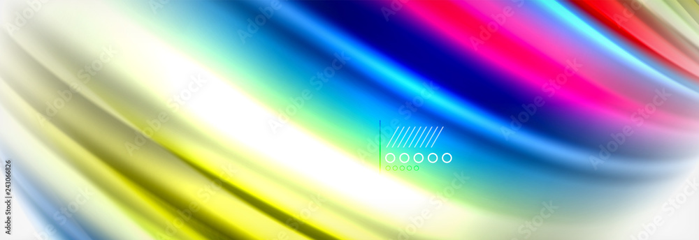Naklejka premium Smooth liquid blur wave background, color flow concept, illustration