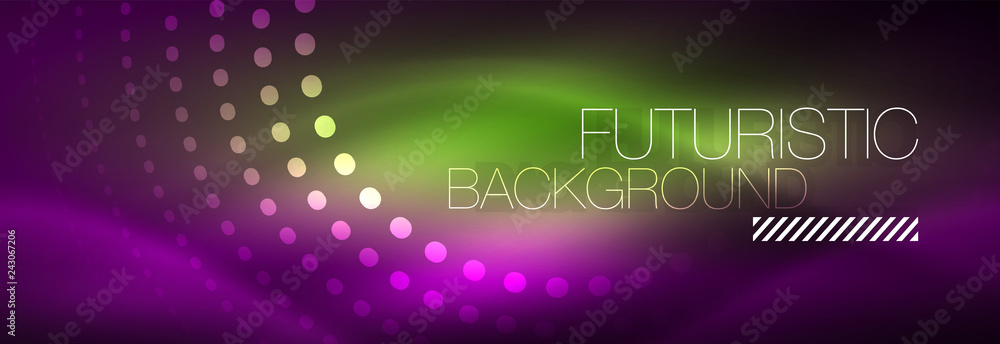Glowing neon circle line dots, round line design, abstract style on black background. Neon abstract round circles Magic neon lights and glowing dots Glowing neon circle line dots, round line design, abstract style on black background. Neon abstract round circles Magic neon lights and glowing dots