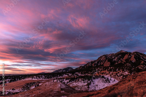 Colorful sunrise in Boulder, CO