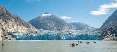 Tracy Arm Kayaking Tour in front of Dawes Glacier Alaska