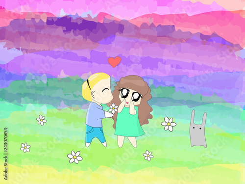 Vector illustration of people in love
