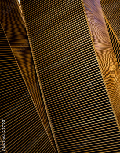 abstract wood curves in building 