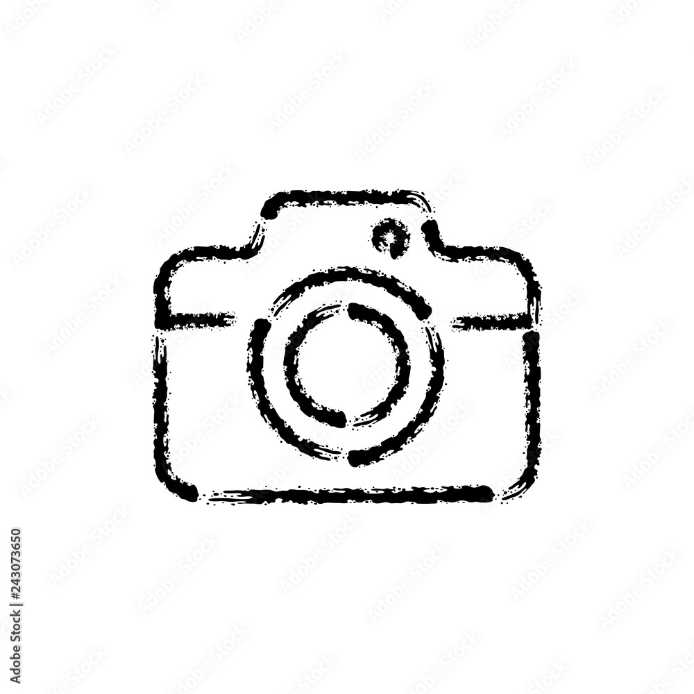 brush stroke hand drawn vector icon of photo camera brush stroke hand drawn vector icon of photo camera