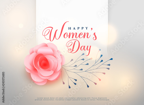 happy women's day rose flower background card