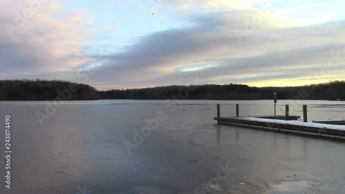 Wallpaper Mural Burke Lake in Northern, Virginia is a wildlife sanctuary in the middle of a densely populated area.  This footage looks East towards the sunrise in late January. Torontodigital.ca