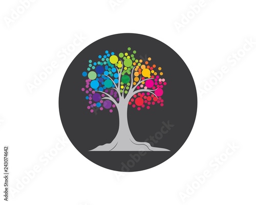 Tree icon logo template vector