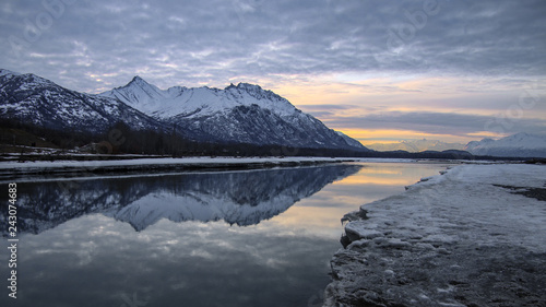 Alaska reflection winter mountains and lake © Fenton Photography