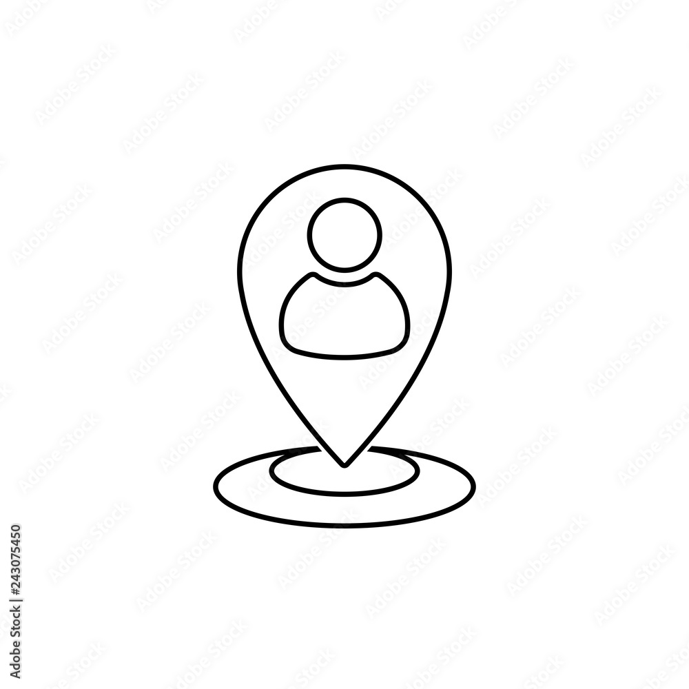 Location position, address. Linear vector icon on white background. Location position, address. Linear vector icon on white background.